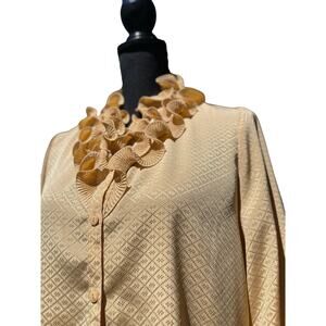 Vintage Style Ruffle Neck Blouse Size M